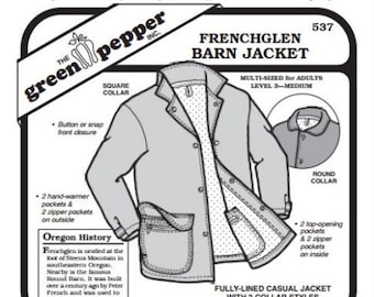 Adults Frenchglen Barn Jacket Coat Outerwear Cold Weather #537 Sewing Pattern (Pattern Only) gp537