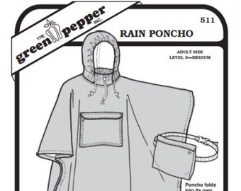 Green Pepper Adult's Rain Poncho #511 Sewing Pattern