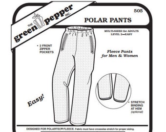 Green Pepper Adults' Polar Pants #505 Sewing Pattern (Pattern Only) gp505