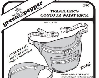 Traveller’s Contour Waist Pack / Fanny Pack PDF Pattern - 230 - The Green Pepper Patterns Traveller’s Contour Waist Pack / Fanny Pack PDF Pattern - 230 - The Green Pepper Patterns