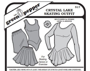 Green Pepper Women’s Crystal Lake Skating Dance Exercise Outfit #517 Sewing Pattern (Pattern Only) gp517