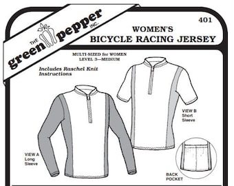 Green Pepper Women's Bicycle Racing Jersey Shirt #401 Sewing Pattern (Pattern Only) gp401