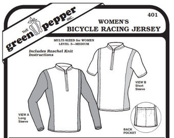 Patrón de costura para camiseta de ciclismo de competición para mujer Green Pepper n.° 401 (solo patrón) gp401