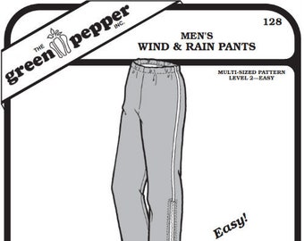 Adult Wind & Rain Pants Pattern - 128 - The Green Pepper Patterns Adult Wind & Rain Pants Pattern - 128 - The Green Pepper Patterns