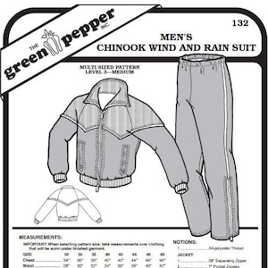 Men’s Chinook Wind & Rain Suit Pattern - 132 - The Green Pepper Patterns Men’s Chinook Wind & Rain Suit Pattern - 132 - The Green Pepper Patterns