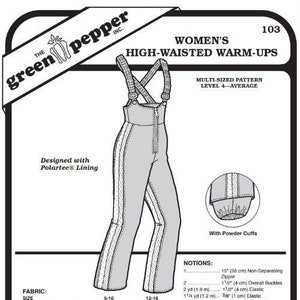 Green Pepper Women's High-Waisted Warm-Ups #103 Sewing Pattern (Pattern Only) gp103