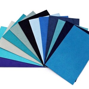 Ultrasuede® ST (Soft) 6 Piece Variety Pack - Assorted 3&quot;x 5&quot; Precuts - Blue Blues Aqua Navy (U008.02)