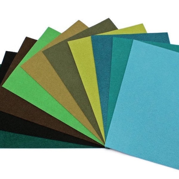 Ultrasuede® ST (Soft) 6 Piece Variety Pack - Assorted 5"x 7" Pre-cuts - Green Teal Greens (U007.51)