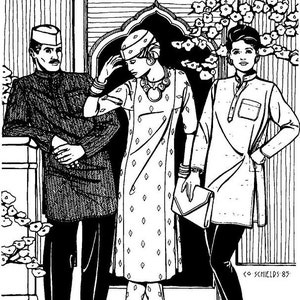 Folkwear Jewels of India Kurta Shirt Kamiz Tunic Churidar Pants Gandhi Hat #135 Sewing Pattern (Pattern Only)