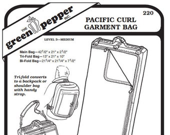 Green Pepper Pacific Curl Garment Bag Luggage #220 Sewing Pattern (Pattern Only) gp220