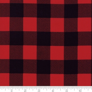 Cotton Buffalo Plaid 1&quot; Buffalo Checks Checkered Checkers Squares Red Black Cotton Fabric Print by the Yard (8656-12) D463.32
