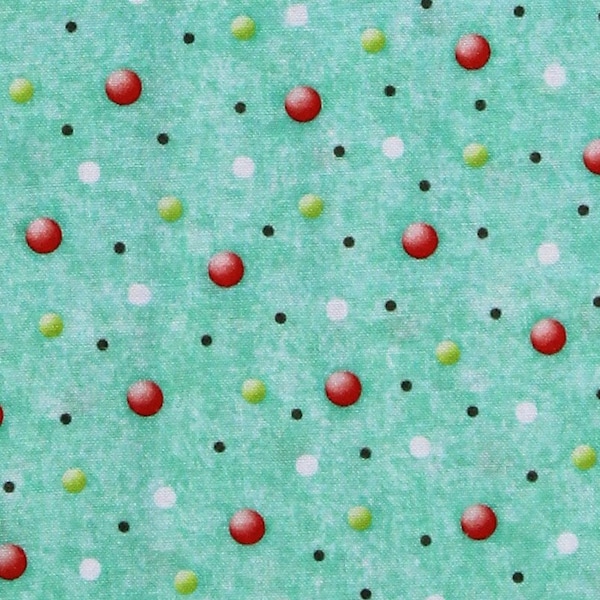 Cotton Polka Dots Bazooples Campout Toss Dot Turquoise Cotton Fabric Print by the Yard (62948-G010715) D787.06