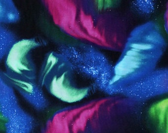 Cotton Northern Lights Aurora Borealis Night Sky Stars Nature Landscape Cotton Fabric Print by the Yard (NATURE-C6792-NIGHT) D475.46