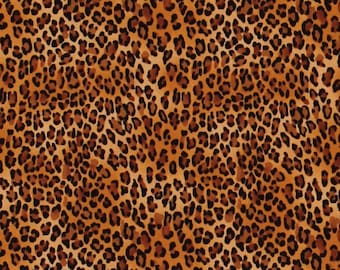 Cotton Leopard Print Cheetah Print Animals Brown Cotton Fabric Print by the Yard (WILD-C2722-LEOPARD) D488.38