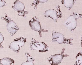 Cotton Bunnies Bunny Rabbits Baby Animals Kids Children's Easter Spring You Are Loved Peach Cream Cotton Fabric Print by the Yard (D769.61)