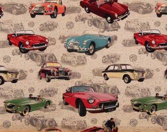 100/% Cotton Fabric in Peak Hour Car Print