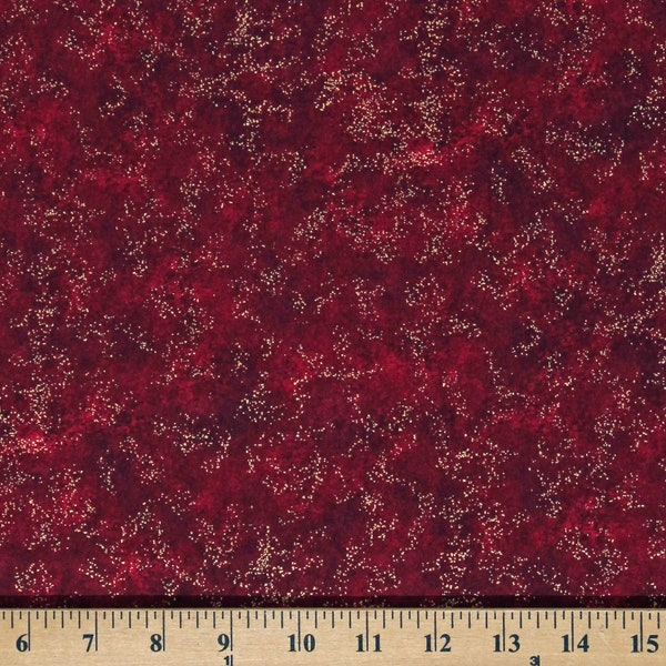 Cotton Radiance Shimmer Blender Metallic Gold Merlot Cotton Fabric Print by the Yard (9050M-26) D402.86