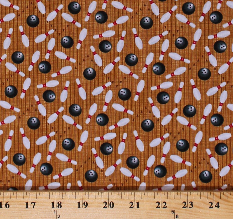 Bowling balls bags retro Timeless Treasures sports fabric