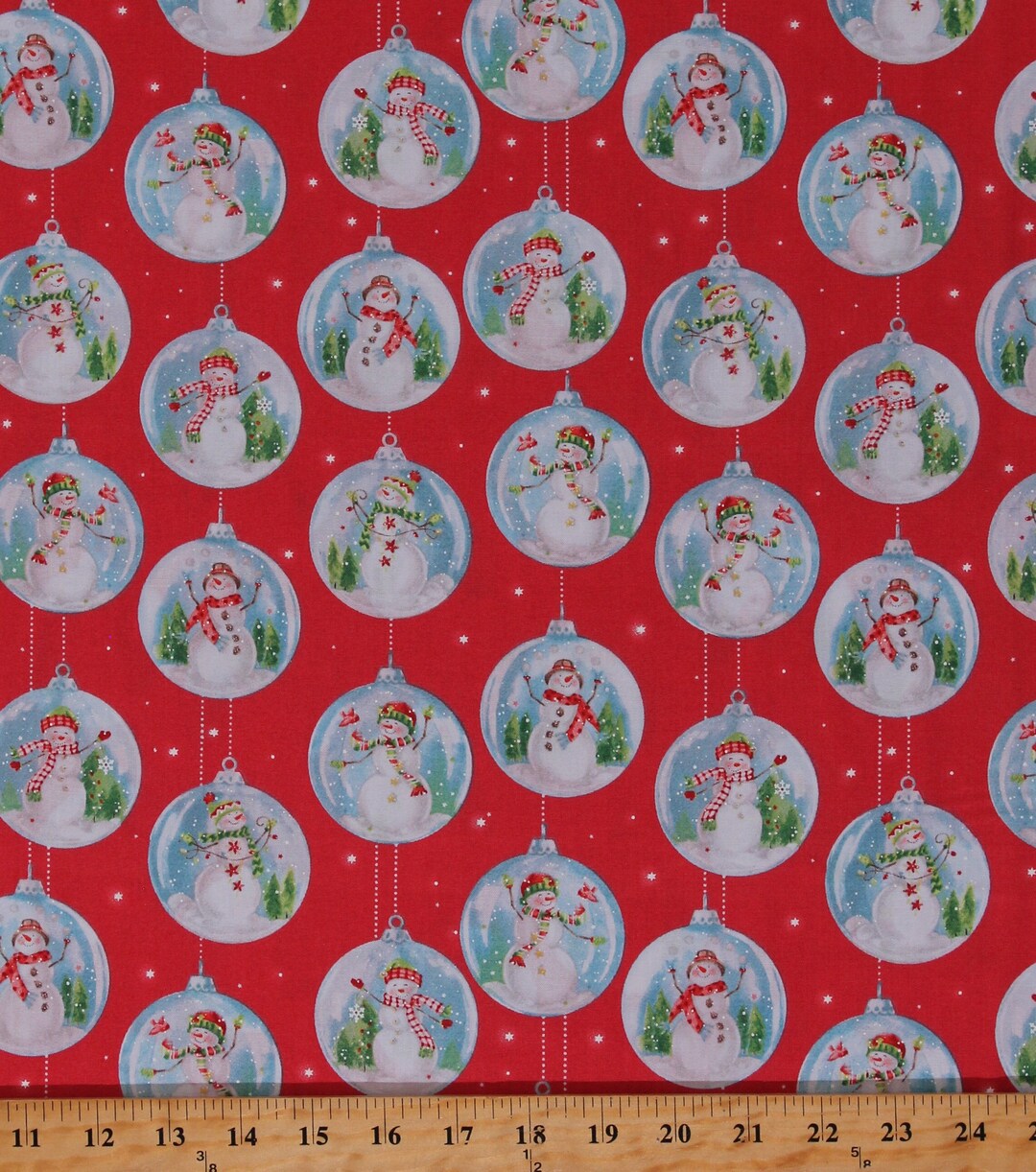 Cotton Snow Globe Snowmen Winter Christmas Snow Festive Trees Snow Day