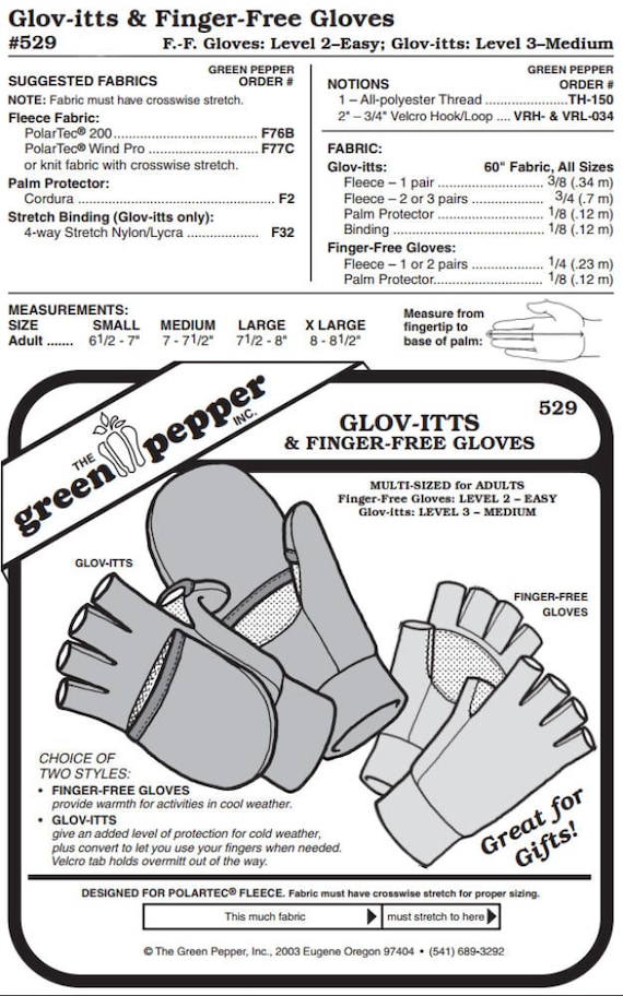 Glov-itts or Finger-Free Gloves Pattern - 529 - The Green Pepper Patterns Glov-itts or Finger-Free Gloves Pattern - 529 - The Green Pepper Patterns