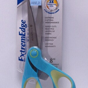 Westcott 8 inch Scissors ExtremEdge Titanium Straight Handle Blue Sewing Scissors (14731-Blue) M207.24