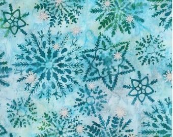 Cotton Evergreen Ice Silver Metallic Winter Christmas Snowflakes Robert Kaufman Cotton Fabric Print by the Yard (SRKM-23962-277) D411.25