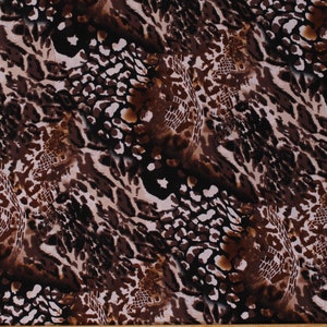 Rayon Challis Jungle Print Mixed Animal Print Leopard Cheetah Giraffe 54&quot; Wide Fabric by the Yard (3169R-10N) D170.52