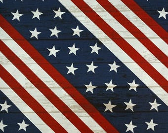 Packcloth Patriotic USA Stars 54" Wide Water Resistant Repellent Duck Canvas Outdoor Fabric by Yard (6892F-6I) D795.48