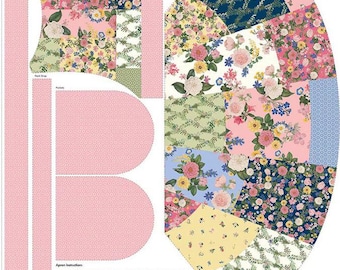 35.5" X 44" Panel Everbloom Apron Panel Cut-and-Sew Floral Pattern Riley Blake White Cotton Fabric Panel (PD18057) D565.82