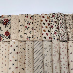 10 Fat Quarters Kansas Troubles by Moda Neutrals, Creams, LIGHT COLORS ONLY Floral Reproduction Assorted Cotton Fabrics Bundle M492.37 image 3