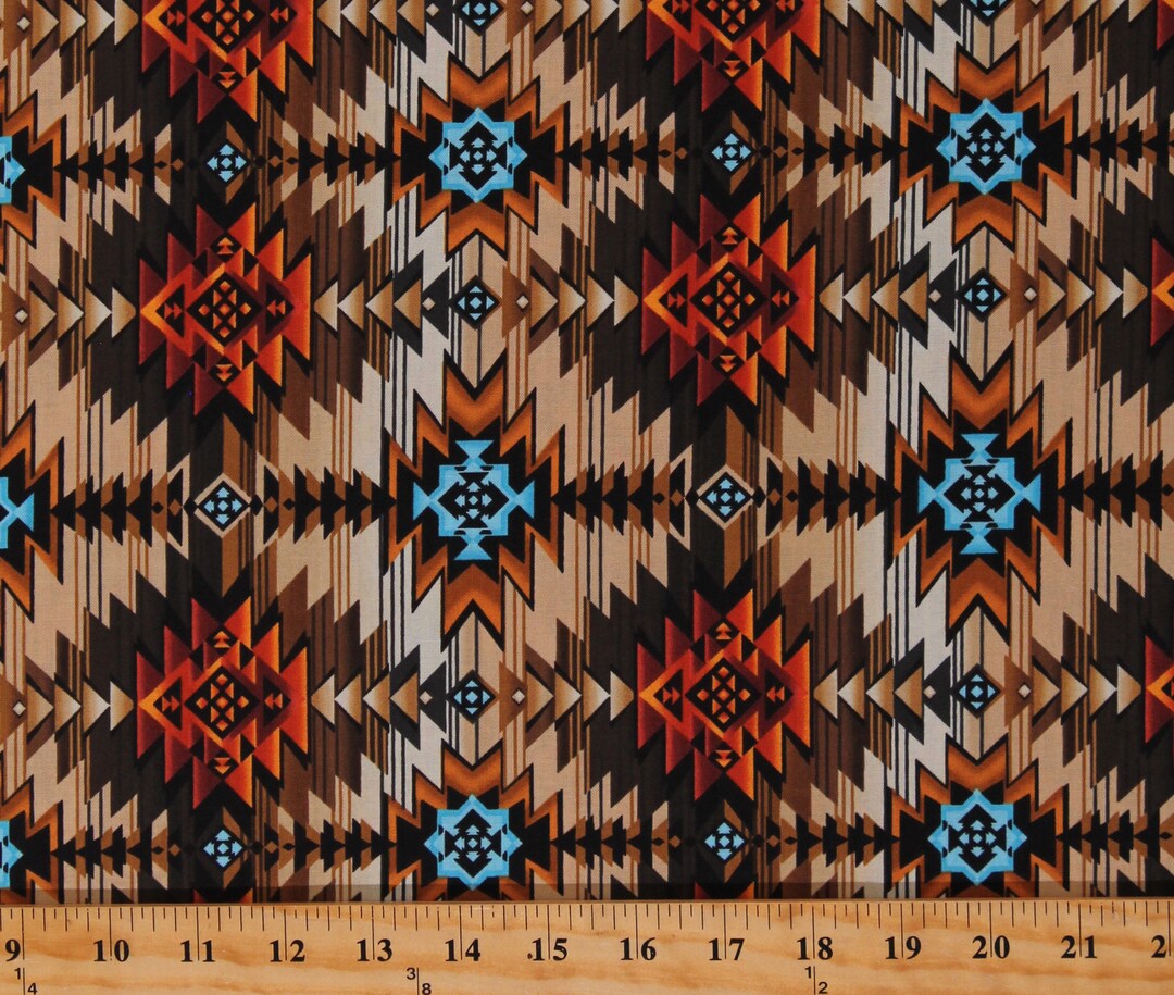 Cotton Southwestern Tucson Tribal Patterned Cotton Fabric - Etsy