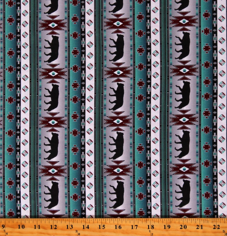 Cotton Southwestern Cinnamon Sky Aztec Stripe Native American Aztec ...