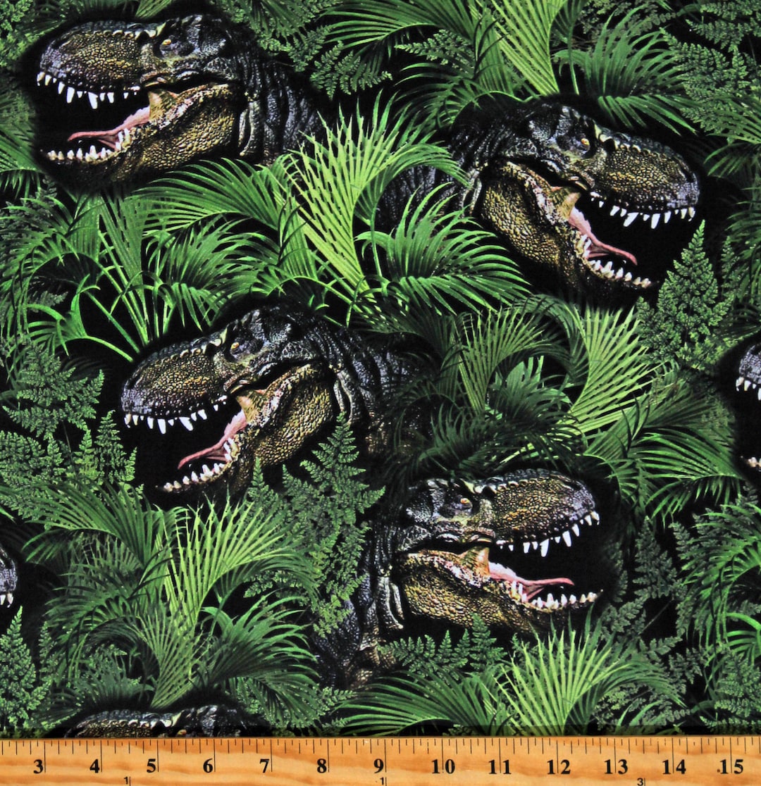 Cotton Dinosaurs in the Forest Dinos Animals Prehistoric Age Green ...
