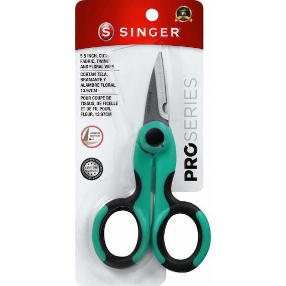 SINGER 5-1/2-inch Proseries Heavy Duty Scissors With Power Notch , Teal  00558 M207.57 