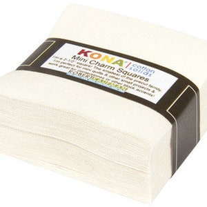 Mini Charm Squares 2.5" x 2.5" Pack Kona Cotton Solids Snow Robert Kaufman Fabric Bundle Quilter's Cotton Precuts (MCH-106-84) M537.30