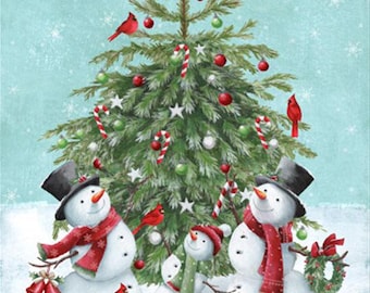30" X 43" Panel Holly Jolly Snowman Snowmen Christmas Trees Gifts Northcott Multicolor Cotton Fabric Panel (DP28811-64) D411.22