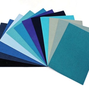 Ultrasuede® ST (Soft) 6 Piece Variety Pack - Assorted 5&quot;x 7&quot; Pre-cuts - Blue Aqua Blues (U007.53)