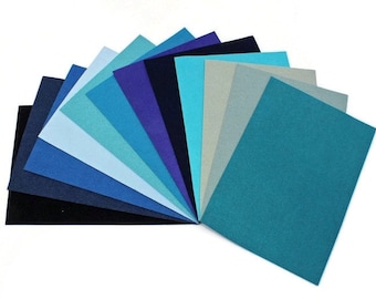 Ultrasuede® ST (Soft) 6 Piece Variety Pack - Assorted 5&quot;x 7&quot; Pre-cuts - Blue Aqua Blues (U007.53)