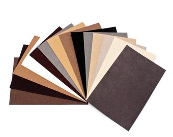 Ultrasuede® ST (Soft) 6 Piece Variety Pack - Assorted 3"x 5" Precuts - Neutrals Naturals Brown White Beige Colors (U008.01)