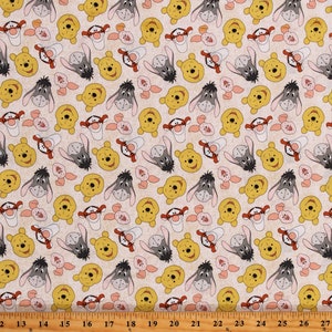 Cotton Winnie the Pooh Disney Piglet Tiger Eeyore Pooh and Friends Toss Cream Cotton Fabric Print by the Yard D694.56 by Springs Creative