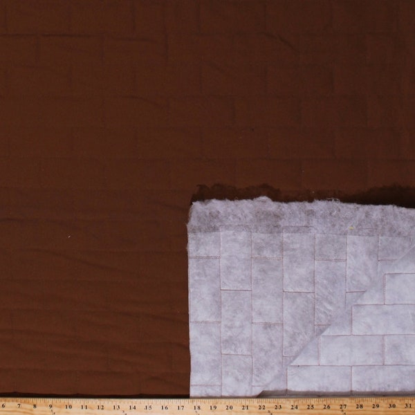 60" Carhartt Single Face Quilted Brown Brick Grid Cotton Duck Canvas Thinsulate Fabric by the Yard (4762Z-10A) A414.20