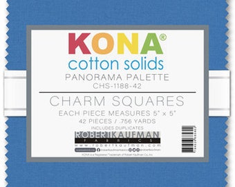 Robert Kaufman Kona Cotton Bright 101 Palette Charm Square 101 5-Inch Squares Charm Pack