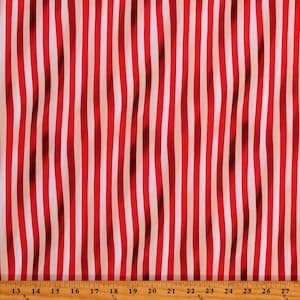 Cotton USA Red And White Stripes Independence Day Patriotic Cotton Fabric Print by the Yard (USA-CD2092-RED) D301.76