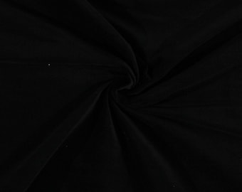 Black Velveteen Single-Sided 43" Wide Cotton Fabric by the Yard (7483M-1D) A103.18