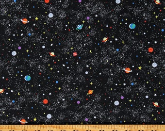 Planets in the Solar System Fabric Panel Black - Etsy