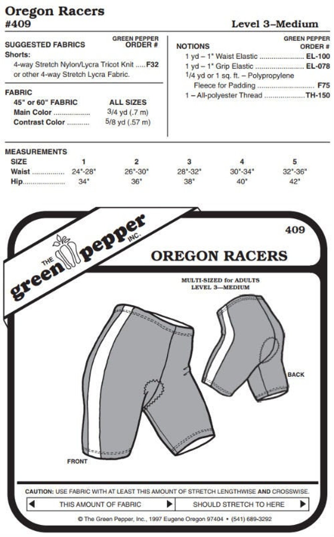 Adult’s Oregon Biking Shorts Pattern - 409 - The Green Pepper Patterns Adult’s Oregon Biking Shorts Pattern - 409 - The Green Pepper Patterns