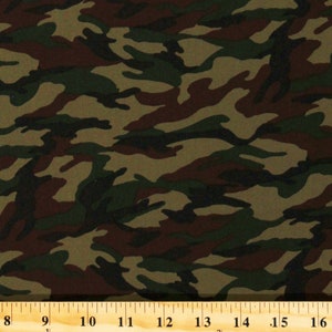 Cotton Camouflauge Military Hunting Fishing Green Brown Cotton Fabric Print by the Yard (SB-88302D3-1-CAMOFLAGUE) D677.80
