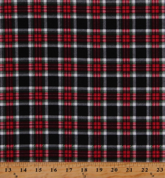 Plaid in Red / Blue / Green / White, Flannel Fabric, 44 Wide, 100%  Cotton