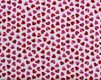 Cotton Red and Pink Hearts on White Valentine's Day Love Cotton Fabric Print by the Yard (GAIL-C8570-PINK) D380.17