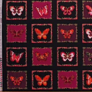 23&quot; X 44&quot; Panel Butterfly Jewel Kanvas Studios Butterflies Insects Bugs Nature Butterfly Jewel Boxes Berry Cotton Fabric Panel (D473.46)
